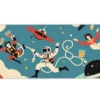 Retro Space Crew Gaming oyuncu Mousepad Kaydırmaz Kauçuk Dikişli Kenar 90x40 cm Mousepad