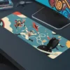Retro Space Crew Gaming oyuncu Mousepad Kaydırmaz Kauçuk Dikişli Kenar 90x40 cm Mousepad