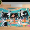 Space Disco Party Gaming oyuncu Mousepad Kaydırmaz Kauçuk Dikişli Kenar 70x30 cm Mousepad