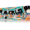 Space Disco Party Gaming oyuncu Mousepad Kaydırmaz Kauçuk Dikişli Kenar 70x30 cm Mousepad