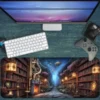 Arcane Academy  Gaming oyuncu Mousepad Kaydırmaz Kauçuk Dikişli Kenar 70x30 cm Mousepad