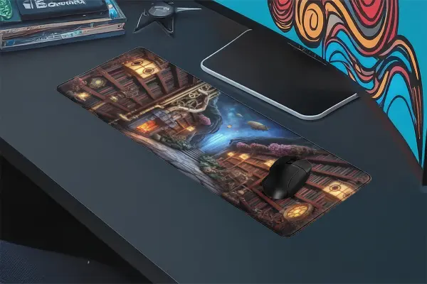 Arcane Academy  Gaming oyuncu Mousepad Kaydırmaz Kauçuk Dikişli Kenar 70x30 cm Mousepad