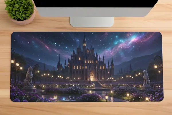 Celestial Castle Gaming oyuncu Mousepad Kaydırmaz Kauçuk Dikişli Kenar 70x30 cm Mousepad