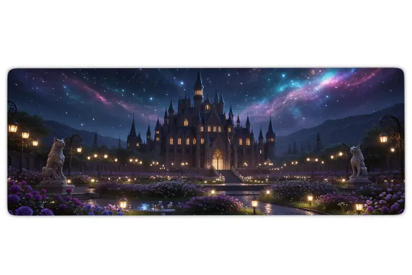 Celestial Castle Gaming oyuncu Mousepad Kaydırmaz Kauçuk Dikişli Kenar 70x30 cm Mousepad
