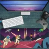 Retro Galaxy Gaming oyuncu Mousepad Kaydırmaz Kauçuk Dikişli Kenar 90x40 cm Mousepad