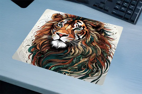 The Lion of Artistry Gaming oyuncu Mouse pad Kaydırmaz Kauçuk Dikişli Kenar 40X30 cm