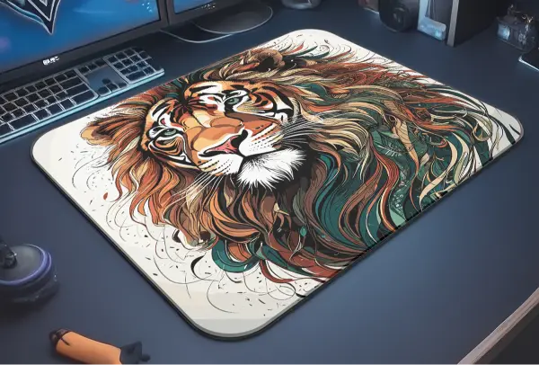 The Lion of Artistry Gaming oyuncu Mouse pad Kaydırmaz Kauçuk Dikişli Kenar 40X30 cm