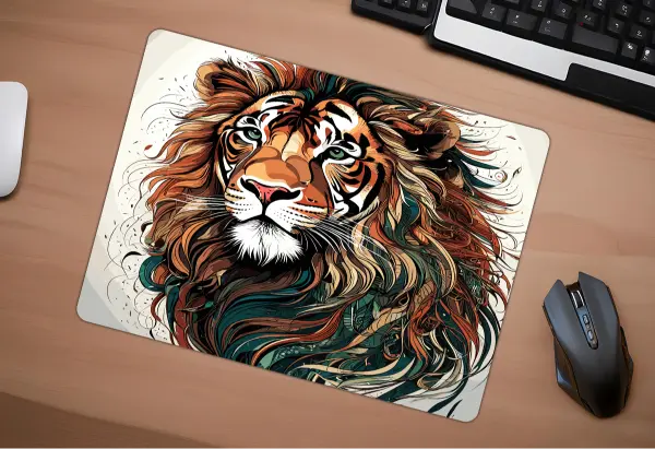The Lion of Artistry Gaming oyuncu Mouse pad Kaydırmaz Kauçuk Dikişli Kenar 40X30 cm
