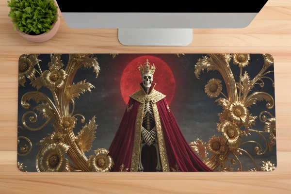 The Crimson Monarch Gaming oyuncu Mousepad Kaydırmaz Kauçuk Dikişli Kenar 90x40 cm Mousepad