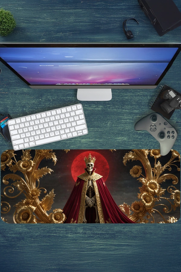 The Crimson Monarch Gaming oyuncu Mousepad Kaydırmaz Kauçuk Dikişli Kenar 90x40 cm Mousepad