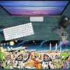Cosmic Cheers Gaming oyuncu Mousepad Kaydırmaz Kauçuk Dikişli Kenar 70x30 cm Mousepad