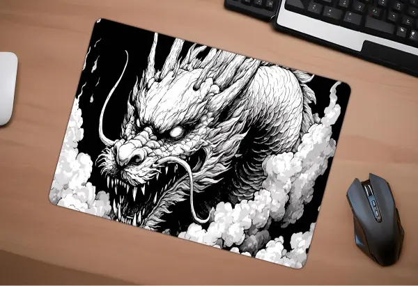 Void Fang Gaming oyuncu Mouse pad Kaydırmaz Kauçuk Dikişli Kenar 480X400X4 Mm
