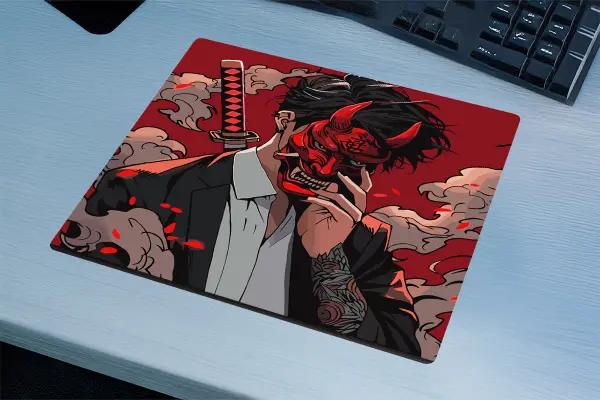 Demon’s Veil Gaming oyuncu Mouse pad Kaydırmaz Kauçuk Dikişli Kenar 480X400X4 Mm