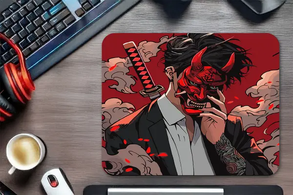 Demon’s Veil Gaming oyuncu Mouse pad Kaydırmaz Kauçuk Dikişli Kenar 480X400X4 Mm