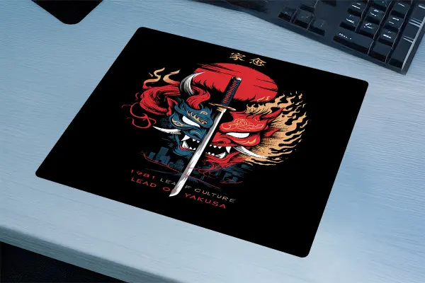 Yakuza Culture Gaming oyuncu Mouse pad Kaydırmaz Kauçuk Dikişli Kenar 480X400X4 Mm