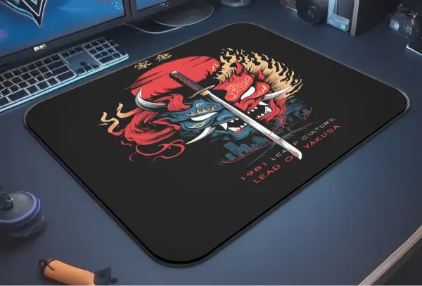 Yakuza Culture Gaming oyuncu Mouse pad Kaydırmaz Kauçuk Dikişli Kenar 480X400X4 Mm
