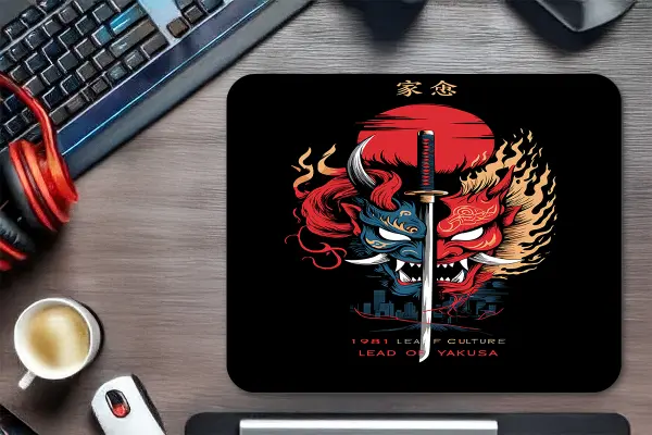 Yakuza Culture Gaming oyuncu Mouse pad Kaydırmaz Kauçuk Dikişli Kenar 480X400X4 Mm