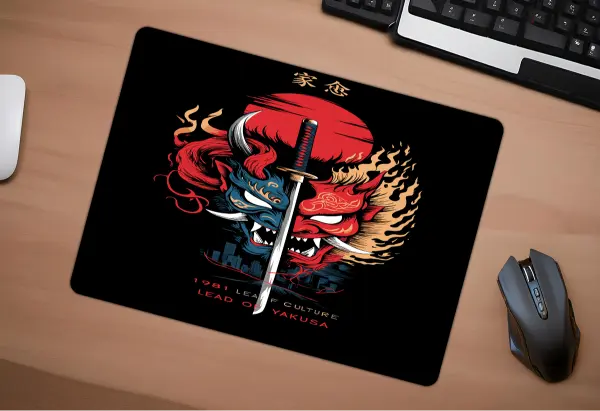 Yakuza Culture Gaming oyuncu Mouse pad Kaydırmaz Kauçuk Dikişli Kenar 480X400X4 Mm