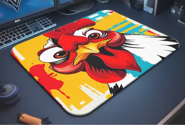 Bawkzilla Gaming oyuncu Mouse pad Kaydırmaz Kauçuk Dikişli Kenar 40x30