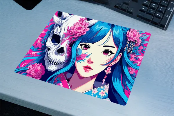 Petal & Bone Gaming oyuncu Mouse pad Kaydırmaz Kauçuk Dikişli Kenar 480X400X4 Mm