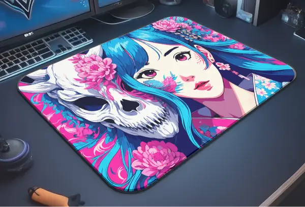 Petal & Bone Gaming oyuncu Mouse pad Kaydırmaz Kauçuk Dikişli Kenar 480X400X4 Mm