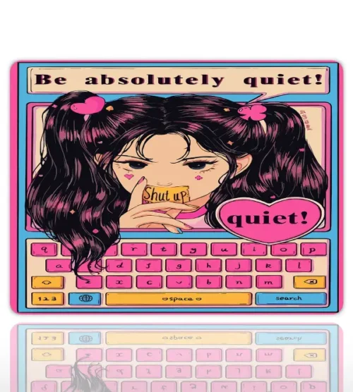 Q•u•i•e•t.exe Gaming oyuncu Mouse pad Kaydırmaz Kauçuk Dikişli Kenar 40X30 CM