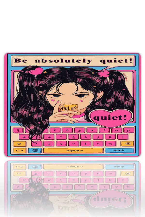 Q•u•i•e•t.exe Gaming oyuncu Mouse pad Kaydırmaz Kauçuk Dikişli Kenar 480X400X4 Mm