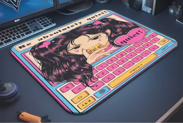 Q•u•i•e•t.exe Gaming oyuncu Mouse pad Kaydırmaz Kauçuk Dikişli Kenar 480X400X4 Mm