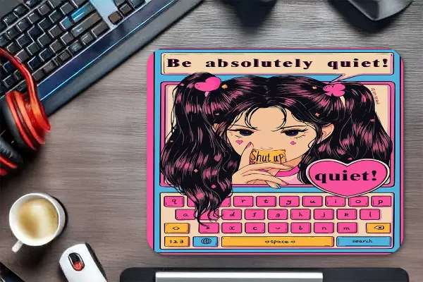 Q•u•i•e•t.exe Gaming oyuncu Mouse pad Kaydırmaz Kauçuk Dikişli Kenar 480X400X4 Mm