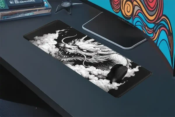 etsy88dikdortgen4 Void Fang Gaming oyuncu Mousepad Kaydırmaz Kauçuk Dikişli Kenar 80x30 cm Mousepad