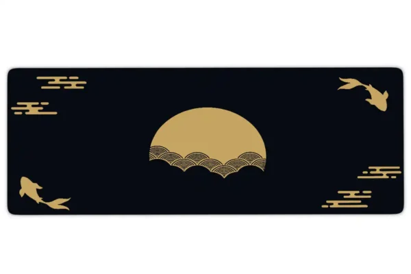 Golden Stillness Gaming oyuncu Mousepad Kaydırmaz Kauçuk Dikişli Kenar 80x30 cm Mousepad