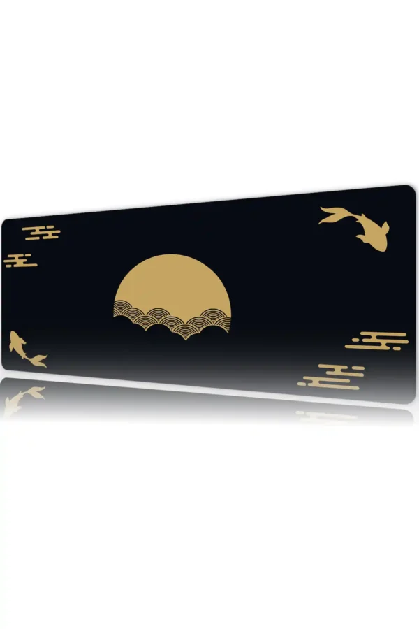 Golden Stillness Gaming oyuncu Mousepad Kaydırmaz Kauçuk Dikişli Kenar 80x30 cm Mousepad