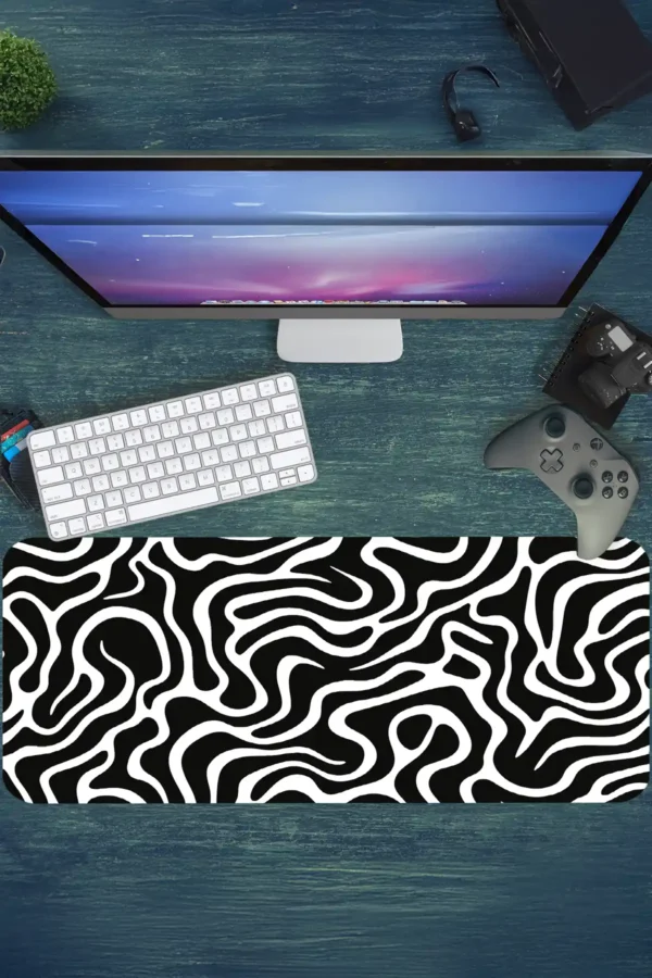 Zebra Drift Gaming oyuncu Mousepad Kaydırmaz Kauçuk Dikişli Kenar 80x30 cm Mousepad