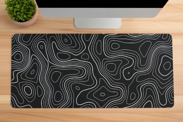 Topographic Flow Gaming oyuncu Mousepad Kaydırmaz Kauçuk Dikişli Kenar 80x30 cm Mousepad