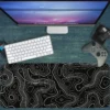 Topographic Flow Gaming oyuncu Mousepad Kaydırmaz Kauçuk Dikişli Kenar 80x30 cm Mousepad