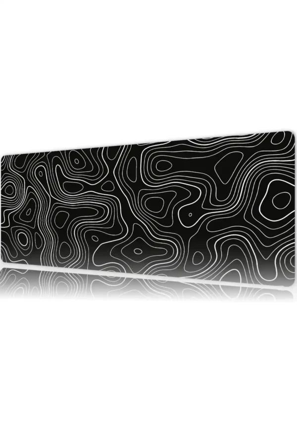 Topographic Flow Gaming oyuncu Mousepad Kaydırmaz Kauçuk Dikişli Kenar 80x30 cm Mousepad