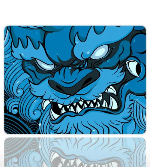 etsy93kare2 Blue Oni Gaming oyuncu Mouse pad Kaydırmaz Kauçuk Dikişli Kenar 40X30 CM