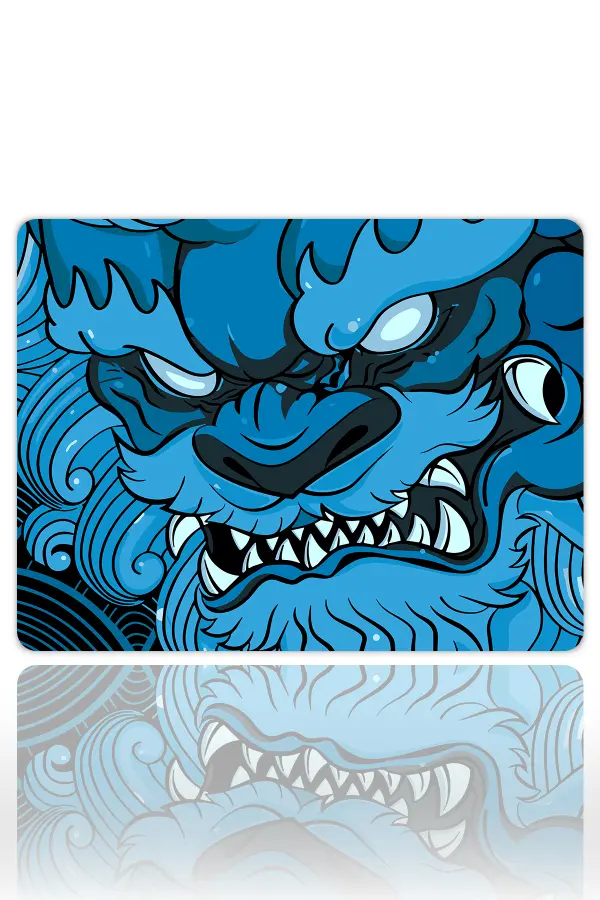 Blue Oni Gaming oyuncu Mouse pad Kaydırmaz Kauçuk Dikişli Kenar 40X30 CM