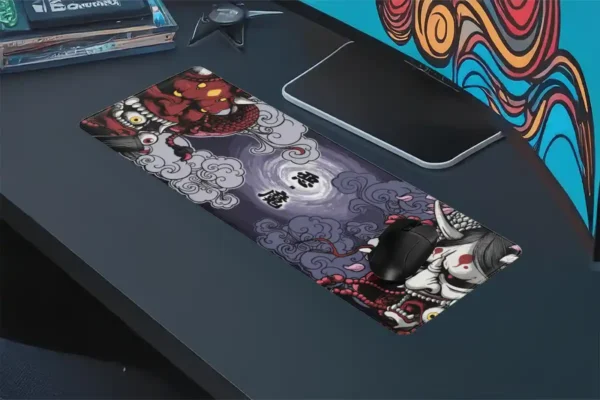 etsy94dikdortgen4 Crimson vs Ivory Gaming oyuncu Mousepad Kaydırmaz Kauçuk Dikişli Kenar 80x30 cm Mousepad