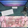 etsy95dikdortgen2 Sakura Cafe Gaming oyuncu Mousepad Kaydırmaz Kauçuk Dikişli Kenar 80x30 cm Mousepad
