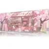etsy95dikdortgen5 Sakura Cafe Gaming oyuncu Mousepad Kaydırmaz Kauçuk Dikişli Kenar 80x30 cm Mousepad