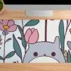etsy98dikdortgen1 Totoro Garden Gaming oyuncu Mousepad Kaydırmaz Kauçuk Dikişli Kenar 80x30 cm Mousepad