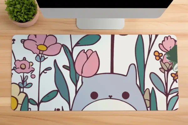 etsy98dikdortgen1 Totoro Garden Gaming oyuncu Mousepad Kaydırmaz Kauçuk Dikişli Kenar 80x30 cm Mousepad