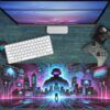 Neonverse Gaming oyuncu Mousepad Kaydırmaz Kauçuk Dikişli Kenar 70x30 cm Mousepad