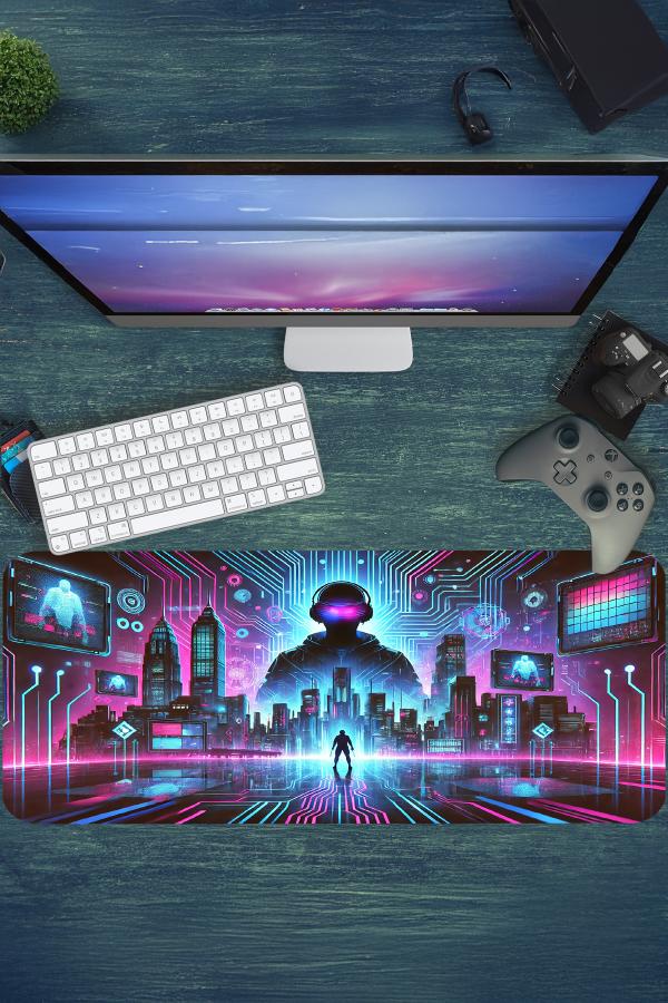 Neonverse Gaming oyuncu Mousepad Kaydırmaz Kauçuk Dikişli Kenar 70x30 cm Mousepad