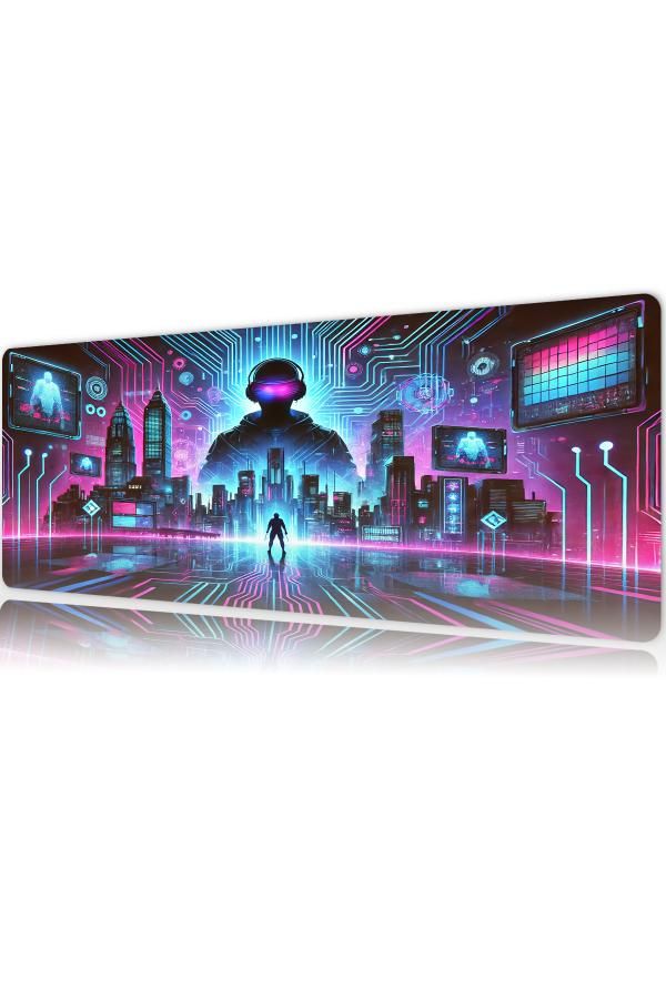 Neonverse Gaming oyuncu Mousepad Kaydırmaz Kauçuk Dikişli Kenar 70x30 cm Mousepad
