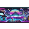 Retroverse 2080 Gaming oyuncu Mousepad Kaydırmaz Kauçuk Dikişli Kenar 90x40 cm Mousepad