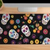 Fiesta of Skulls Gaming oyuncu Mousepad Kaydırmaz Kauçuk Dikişli Kenar 90x40 cm Mousepad