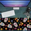 Fiesta of Skulls Gaming oyuncu Mousepad Kaydırmaz Kauçuk Dikişli Kenar 90x40 cm Mousepad