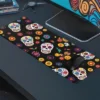Fiesta of Skulls Gaming oyuncu Mousepad Kaydırmaz Kauçuk Dikişli Kenar 90x40 cm Mousepad
